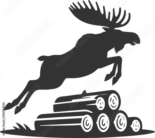 Vector moose animal drawing silhouette