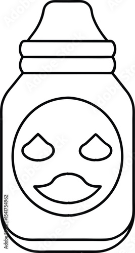 Skincare Overnight Mask Jar Vector Icon.