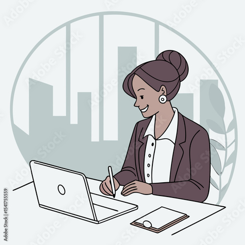  Professional Businesswoman Working Remotely