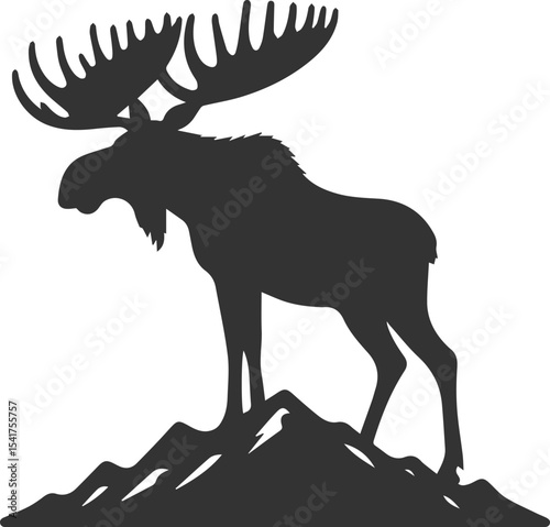 Vector moose animal drawing silhouette