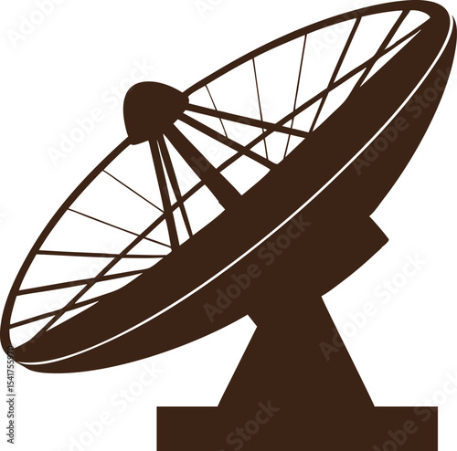 satellite dish icon, Large satellite dish antenna icon silhouette vector