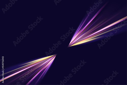 Swirl bokeh effect. Colored shiny sparks of spiral wave. Curved bright speed line swirls. Shiny wavy path. Rotating dynamic neon circle. Magic golden swirl with highlights