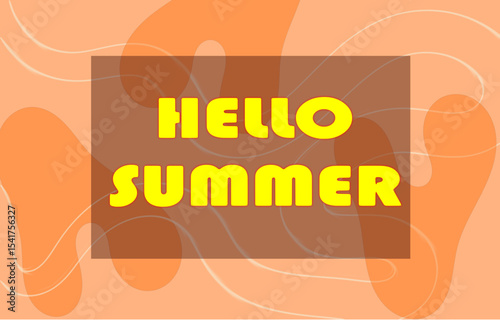 The "HELLO SUMMER" greeting background with bright and cheerful color elements, displays a warm, energetic and fun summer feel with a fresh and energetic design.