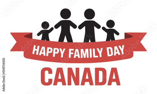  Family Day Canada Logo, Hearts & Family Icons, vector illustration