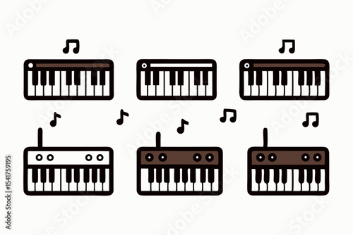 Stylish Wired Keyboard Vector Illustration in Monochrome for Web Design