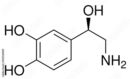 Noradrenalin Neurotransmitter Chemie Strukturformel Vektor