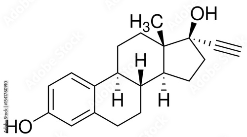 Ethinylestradiol Arzneistoff Chemie Strukturformel Vektor