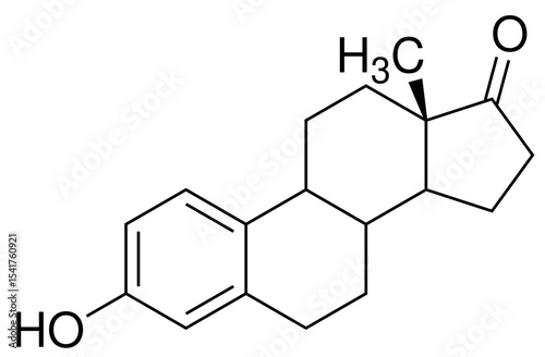 Estron Chemie Strukturformel Vektor