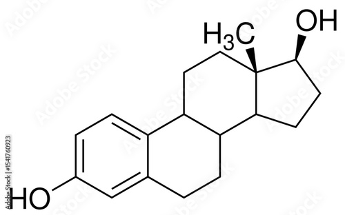 Estradiol Östrogen Chemie Strukturformel Vektor