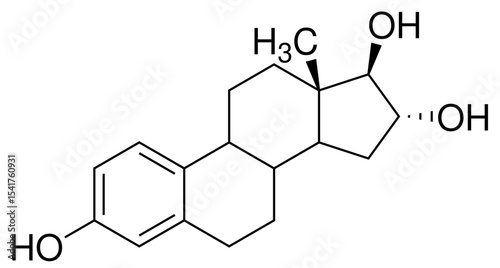 Estriol Östrogen Chemie Strukturformel Vektor