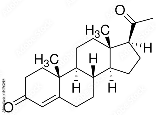 Progesteron Chemie Strukturformel Vektor