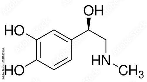Adrenalin Neurotransmitter Chemie Strukturformel Vektor