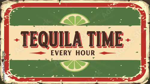 vintage poster of vintage tequila