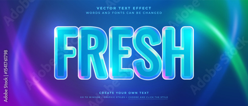 Fresh text effect with vibrant blue and purple neon effect