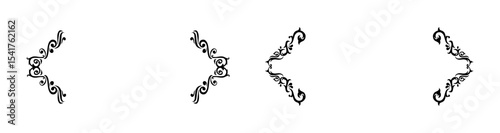 Hand drawn calligraphy ornament borders corners classic vintage vector