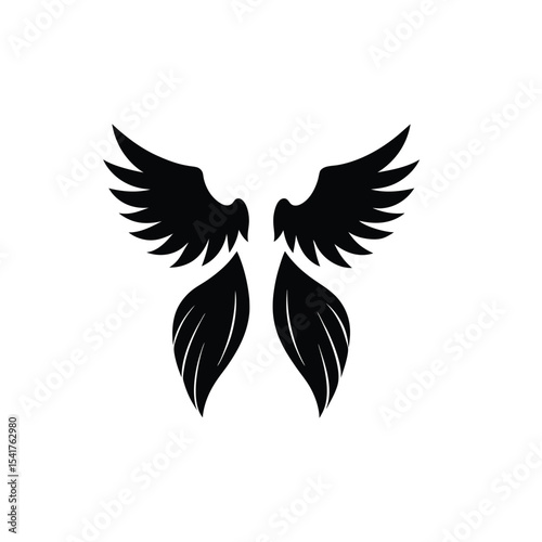 Bird feather vector art illustration