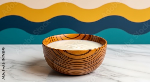 Creamy Dreamy Bowl  A Delightful Culinary Creation in a Wooden Bowl