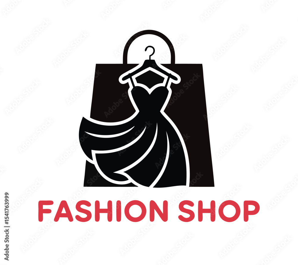 Obraz premium Modern Fashion Shop Logo Template, Vector Icon On White Background