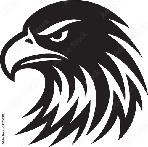 Majestic Eagle Head A Powerful Black and White Vector Illustration