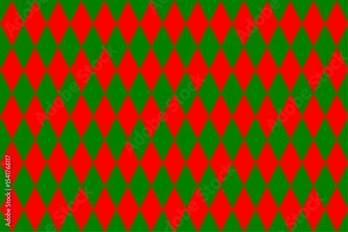 Harlequin Check Pattern Red and Green