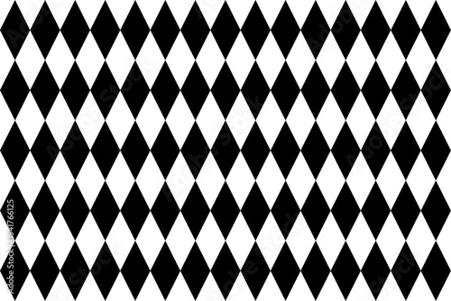 Harlequin Check Pattern Black and White
