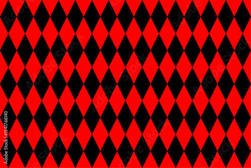 Harlequin Check Pattern Black and Red
