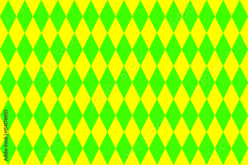 Harlequin Check Pattern Green and Yellow
