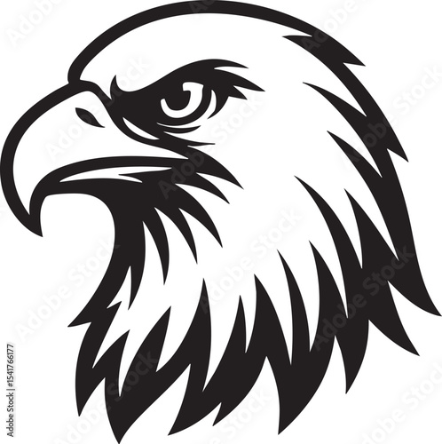 Majestic Eagle Head A Powerful Black and White Illustration