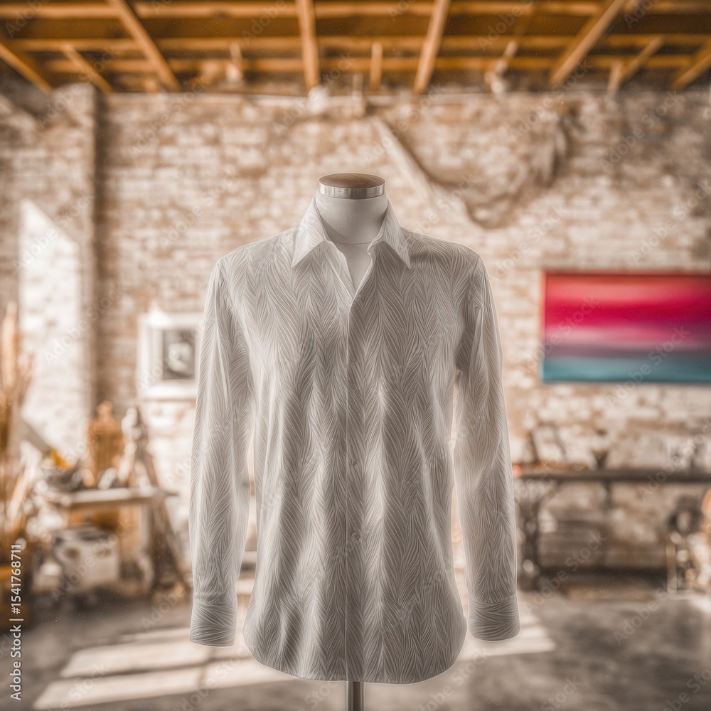 Naklejka premium White shirt on mannequin in art studio