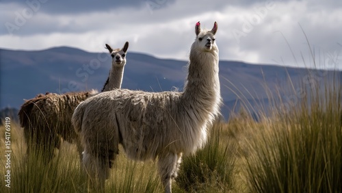 llama in the grass