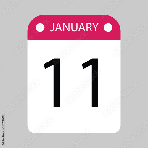Calendar Reminding You of January Eleventh Save the Date	