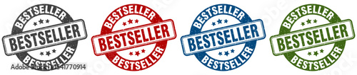 bestseller stamp. bestseller round stamp set isolated on white background