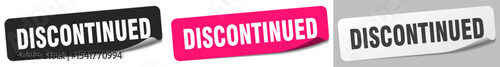 discontinued sticker. discontinued sticker set on white background