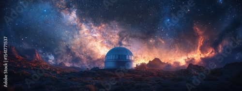 Milky Way Galaxy Observatory Night Sky Landscape