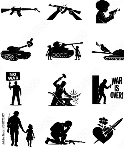 Anti-War_Icons_Set_Peace_Vector_Symbols