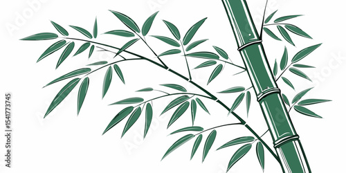 Raining cute , wallpaper and seamless tropical ,texture and silhouette green bamboo forest white background 