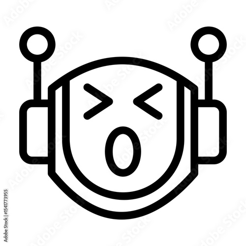 A collection of icons containing happy, sad, funny, laughing facial expressions in the form of robotic emoji icons