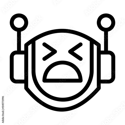 A collection of icons containing happy, sad, funny, laughing facial expressions in the form of robotic emoji icons