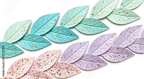 Pastel Polymer Clay Leaves Elegant Craft Supplies for Jewelry Making and Decorative Projects