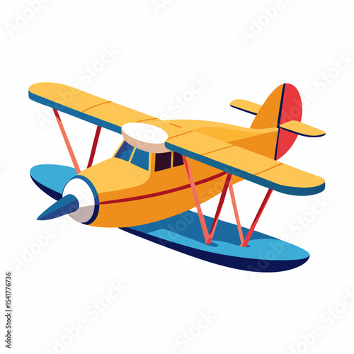 vintage biplane isolated on white