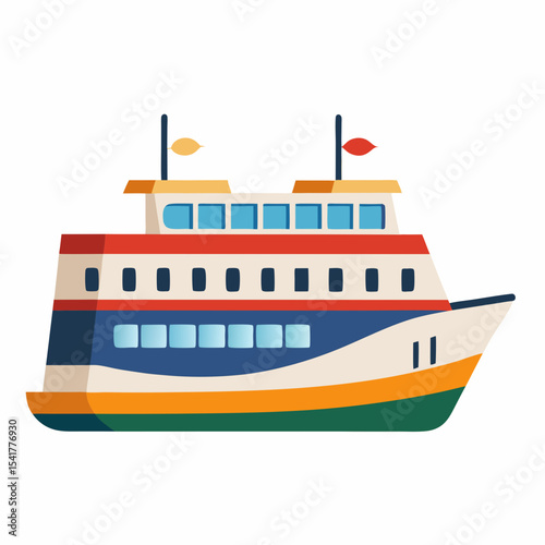 cruise ship vector illustration