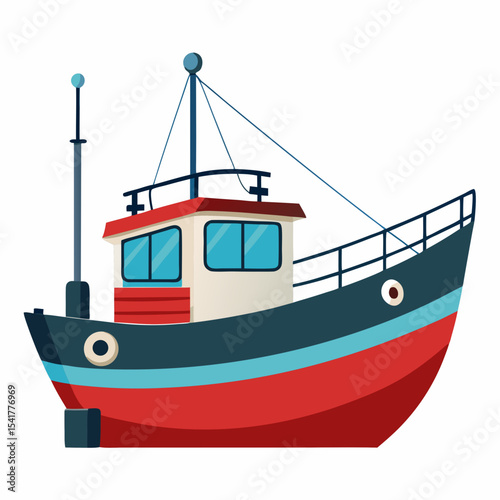 fishing boat vector illustration