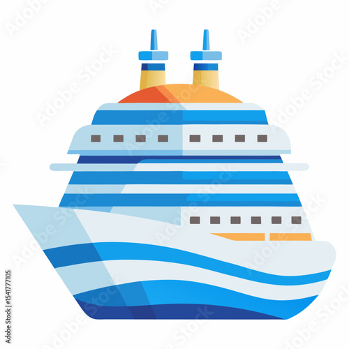 cruise ship vector illustration