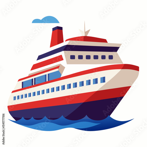 cruise ship vector illustration