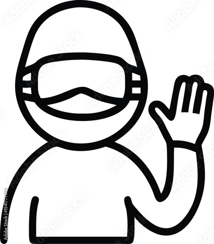 driver waving from cockpit icon. motor sports concept