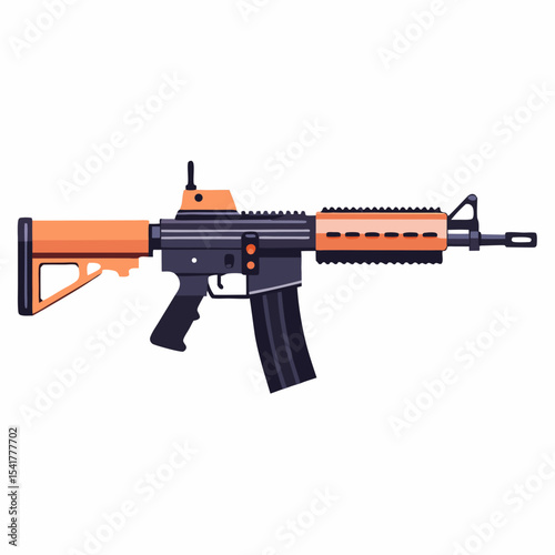 assault rifle isolated on white