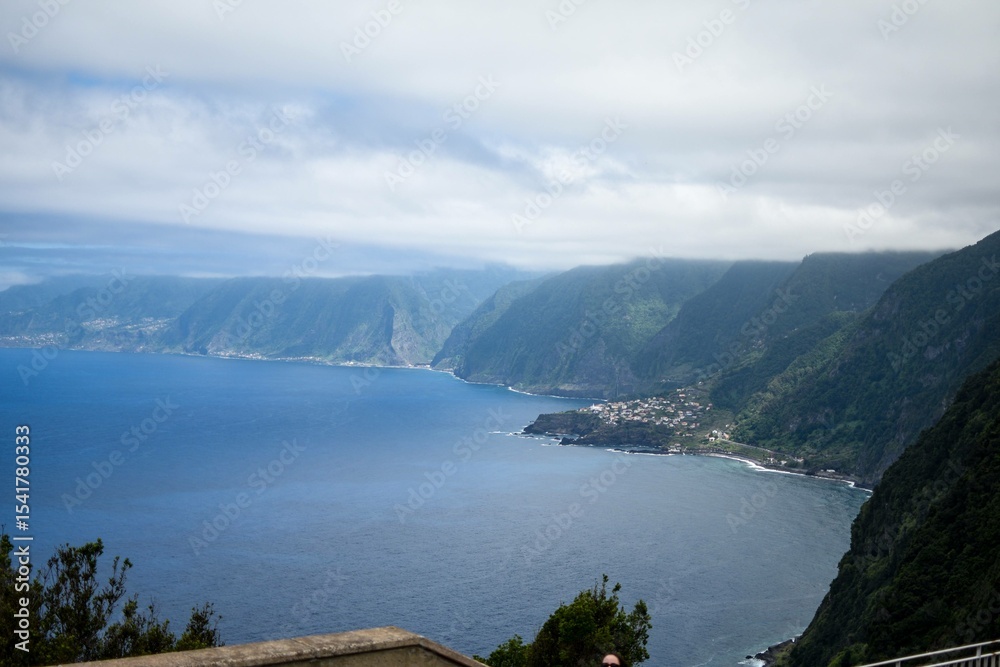 Dramatic coastal cliffs and ocean view on the north shore of Madeira Dramatic coastal cliffs and ocean view on the north shore of Madeira