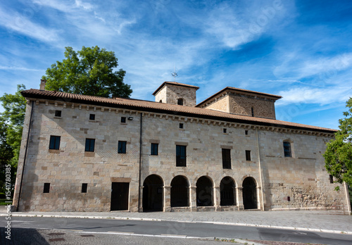Enduring Grandeur: San Prudencio de Armentia Basilica's Romanesque Facade (12th Century with 18th Century Refinements), Álava, Spain