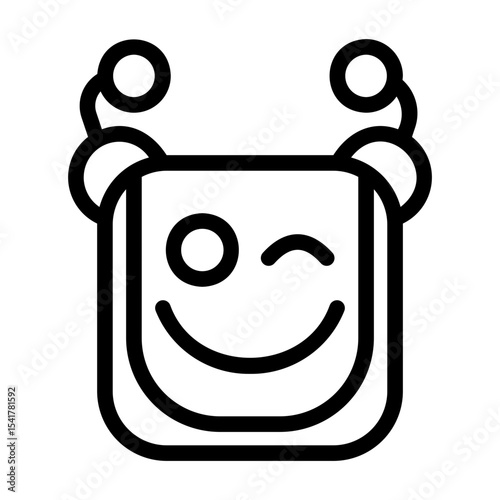 A collection of icons containing happy, sad, funny, laughing facial expressions in the form of robotic emoji icons