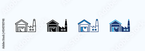 Factory icon set multiple style collection